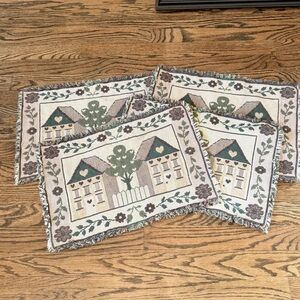vintage cottagecore country tapestry cloth placemats - home sweet home decor